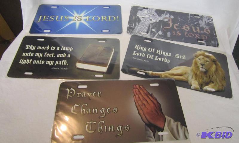 NEW 5 Signs - Jesus is Lord Blk, King of Kings, Prayer Changes Things, Thy Word, Jesus is Lord Blue