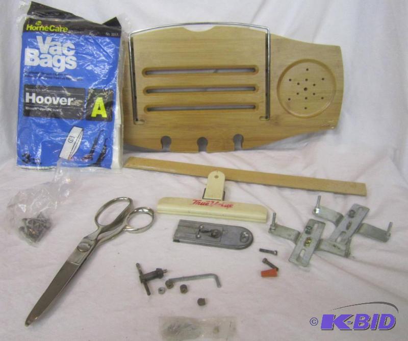 Ruler, Pinking Shears, Cheese Board, Vaccuum Bags, Razor Blade, Screws, ETC
