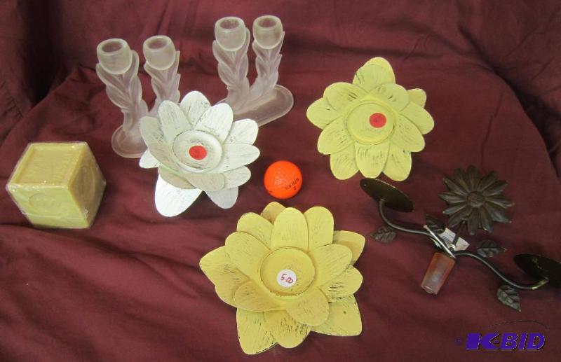 2 Frosted Glass Double CandleholderWine Bottle Candleholders, Soap