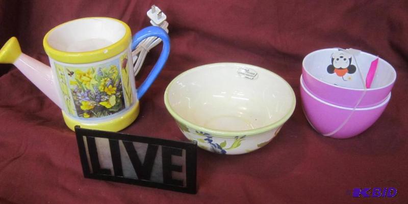 LIVE Votive Holder, Park Design Emmys Garden Bowl, 2 Pink Bowls (Mickey Mouse, Disney), Tart Warmer