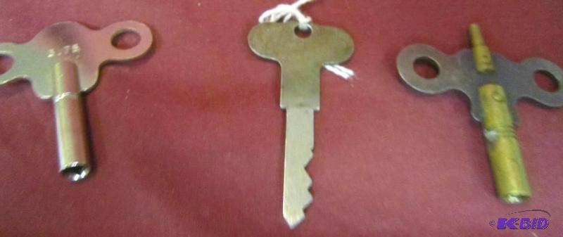 Misc Lot - 2 Antique Clock Keys and 1 other Key