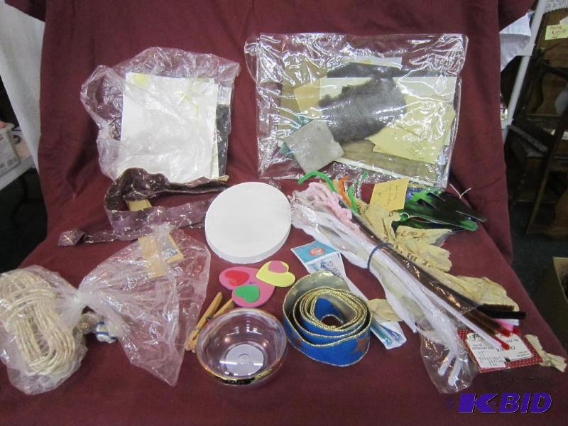 Canvas Oval Board, Pipe Cleaners, Sand Paper, Ribbon, Misc Crafts