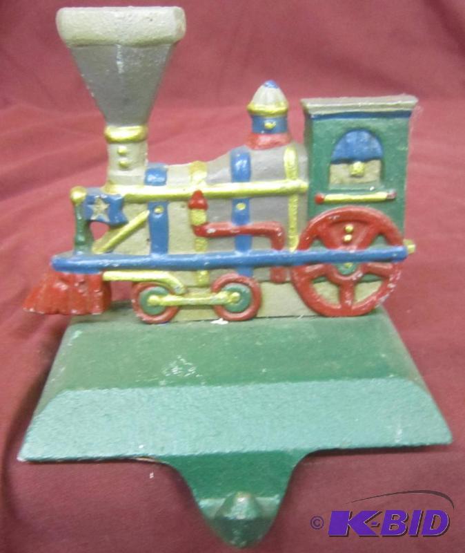 Collectible Christmas - Cast Iron Stocking Holder Midwest - Train Engine