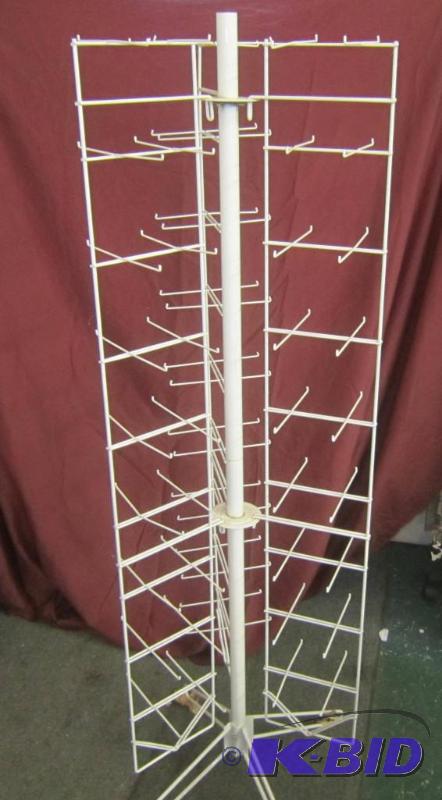 White Metal Spin Rack - Great for Displaying Ornaments, Jewelry and or Keychains