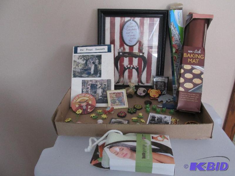 lot 159 image: Quite a Variety - Picture, Magnets, Baking Mat, Vintage Book