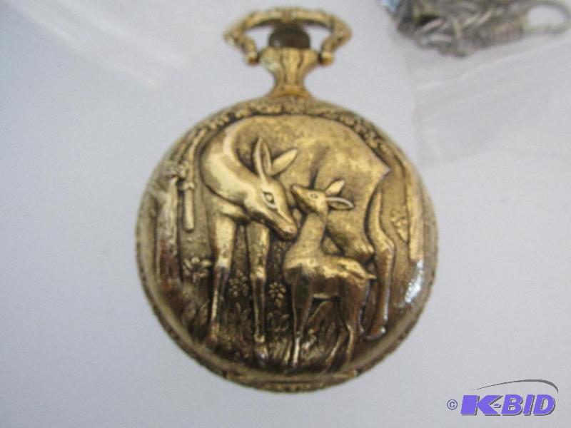 lot 180 image: Extremely nice - Doe and Fawn Pocket Watch
