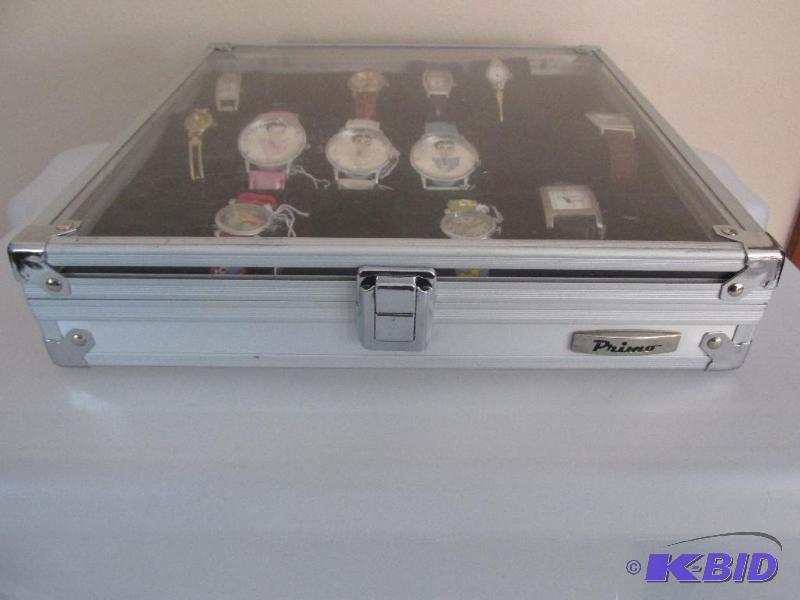 lot 182 image: Nice Display Case and Huge Lot of Watches