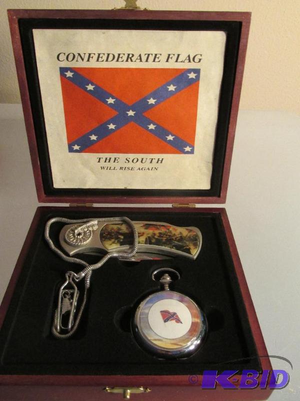 lot 192 image: Confederate Pocket Watch and Knife Set - New