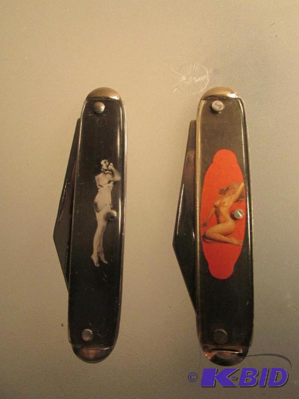 lot 195 image: 2 Burlesque Pocket Knives - Made in the USA