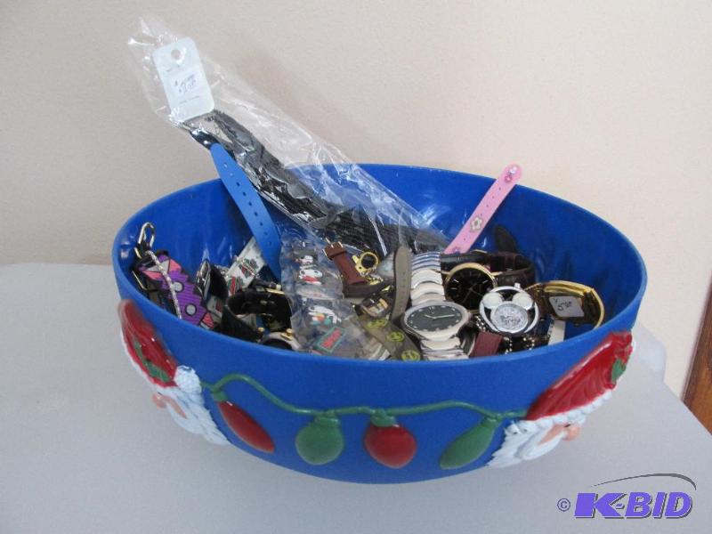 lot 242 image: Huge Bowl FULL of WATCHES