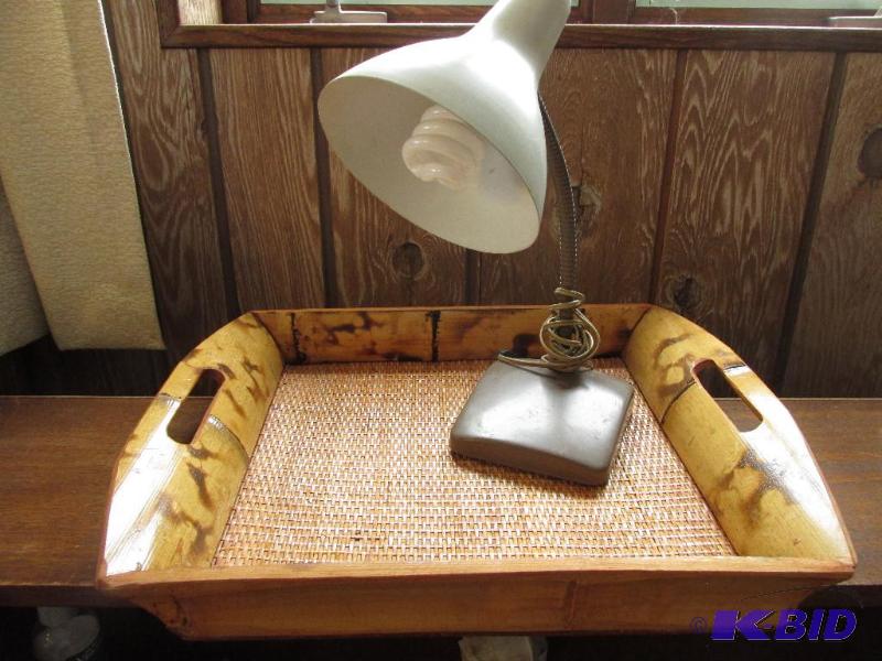 lot 31 image: Very Nice Serving Tray and Lamp