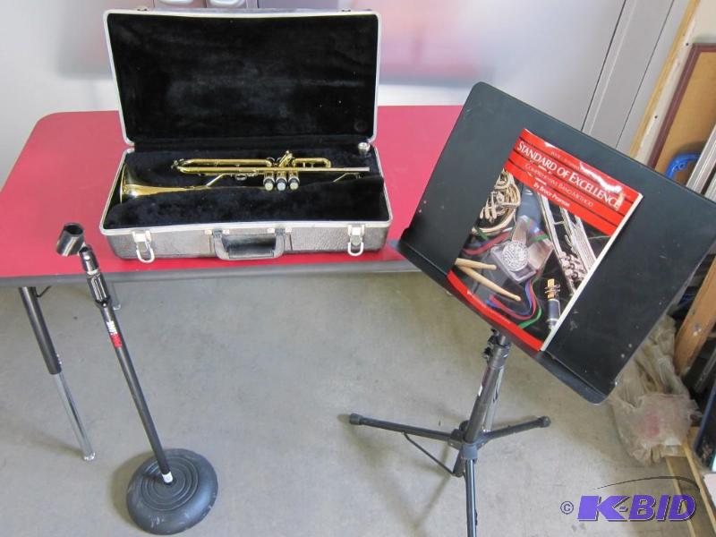 Trumpet, Mic Stand, Music Holder