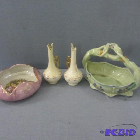 lot 177 image: Ceramic Basket, Vases