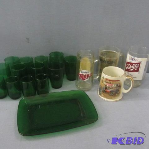 lot 183 image: Schlitz, English, Green Glass