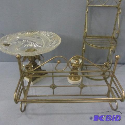 lot 188 image: Brass & Crystal