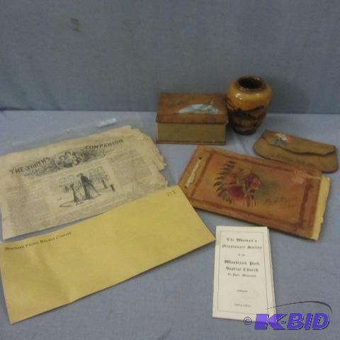 lot 206 image: Vintage Leather Souvenirs