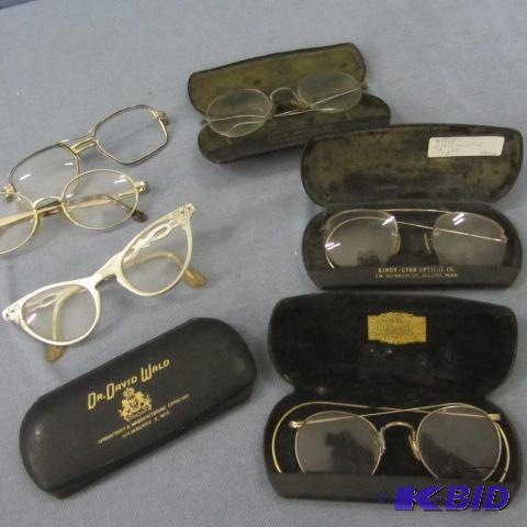 lot 273 image: Vintage Eye Glasses, Cases