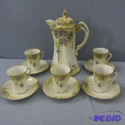 lot 28 image: Antique Chocolate Set