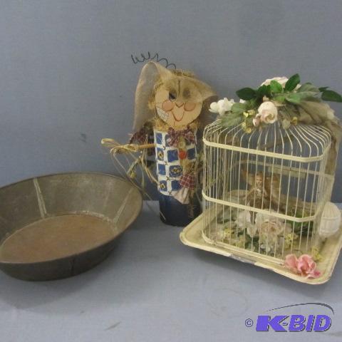 lot 280 image: Scarecrow, Cage, Gold Mining Pan