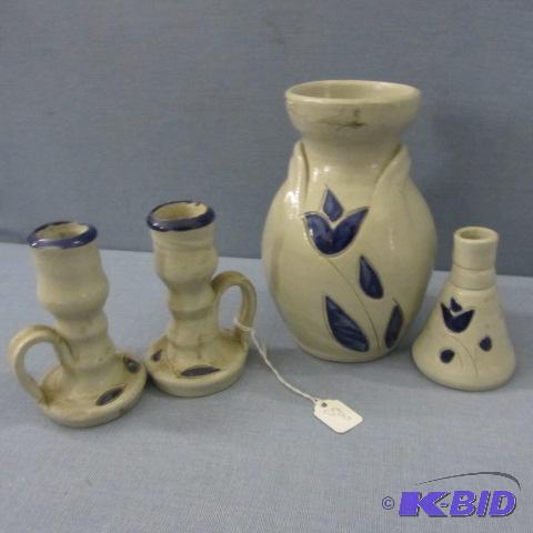 lot 37 image: Pottery Vases, Candle Holders