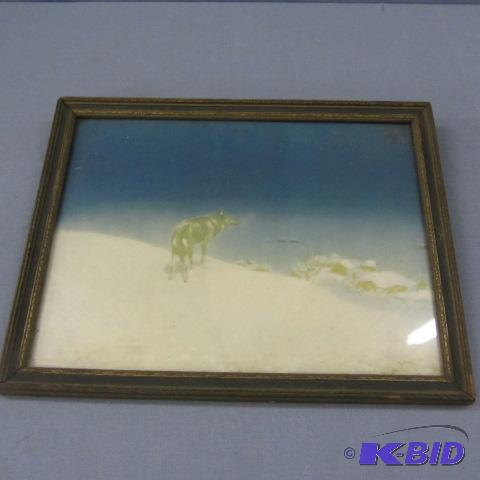 lot 8 image: Vintage Lone Wolf Print