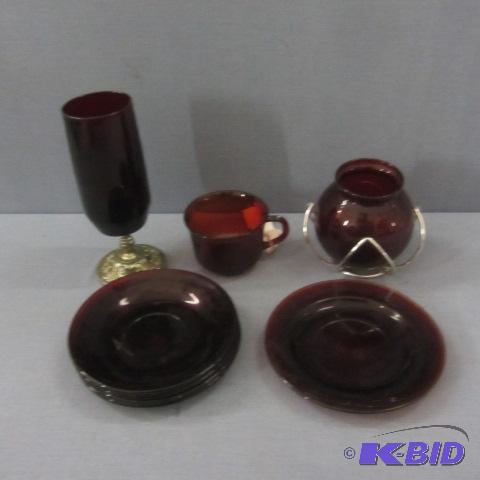 lot 98 image: Vintage Ruby Glass