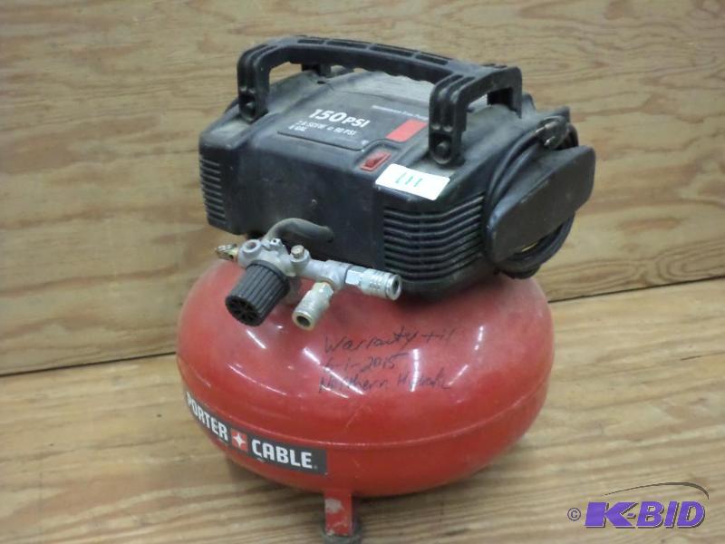 lot 111 image: Porter Cable 150PSI Air Compressor, No Hose...