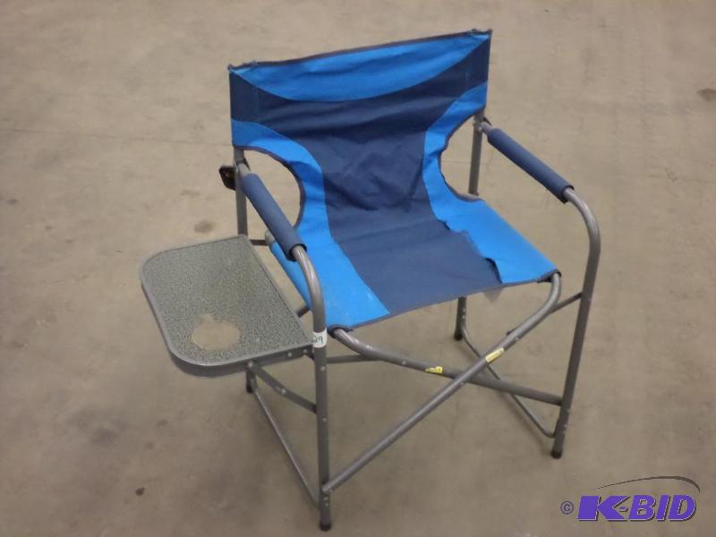 lot 129 image: Folding Camp Chair With Side Table, Missing C...