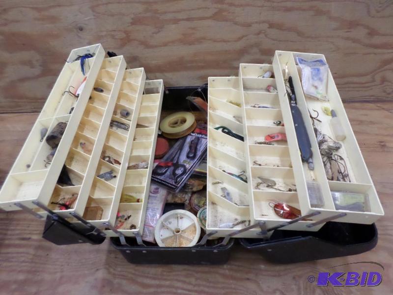 lot 147 image: Vintage Tackle Box With Misc Contents...
