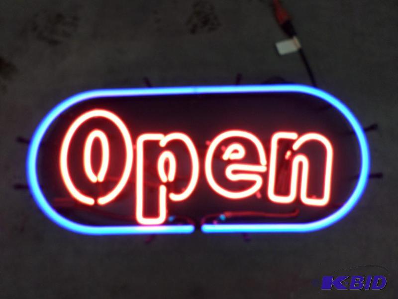 lot 19 image: 10&quotx24" Neon &quotOPEN" Sign,...