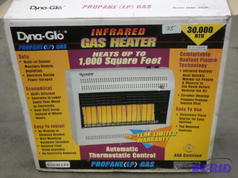 lot 25 image: Unused DynaGlo 30000BTU LP-Gas Infrared Heate...