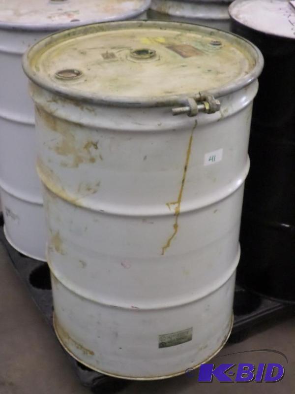 lot 41 image: 55-Gallon Steel Barrel With Removable Lid...