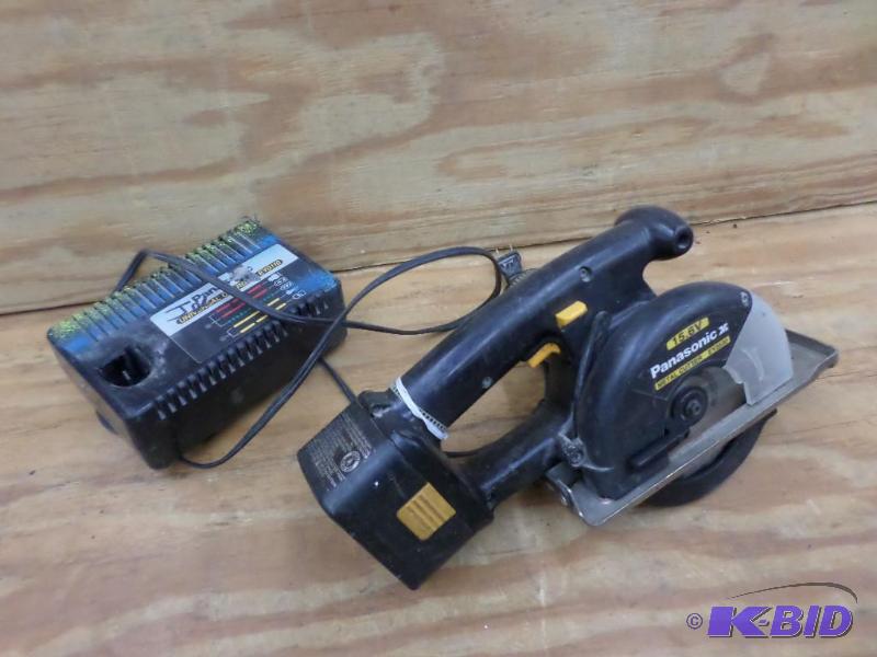 lot 98 image: Panasonic 15.6Volt Cordless Metal Saw Set...
