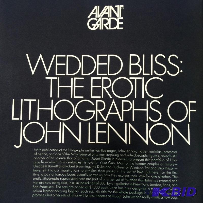 1970 John Lennon Yoko Wedded Bliss Erotic Lithos Gustav Klimt