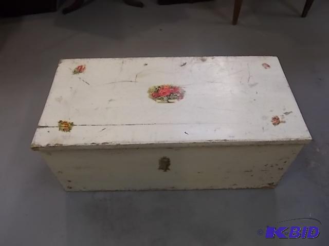 30&quot Wood ChestTrunk With Hinged Top...