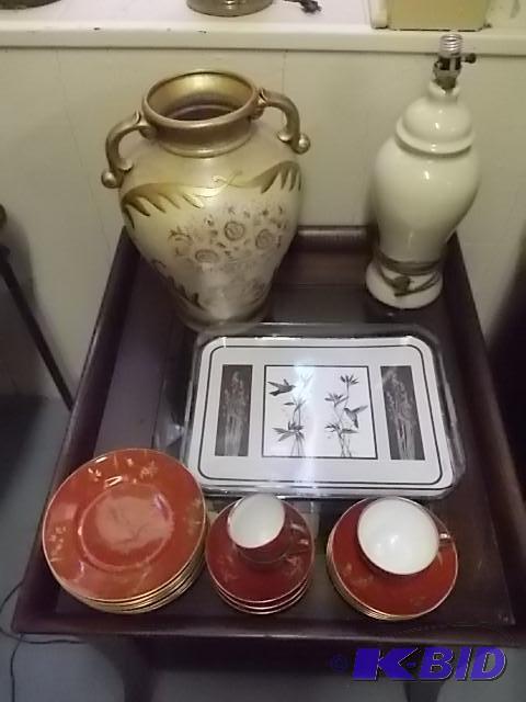 Asian Dishes, Vase, Lamp...