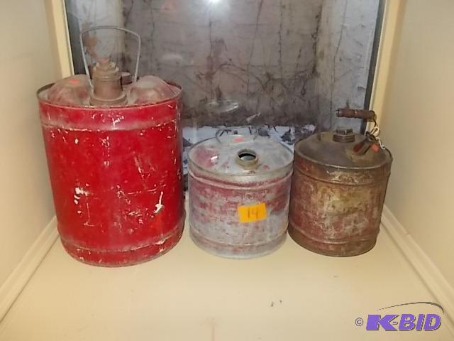 3-Old Metal Gas Cans...