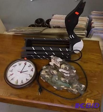 Loon Planter, Wolf Fountain, Bird Clocks...