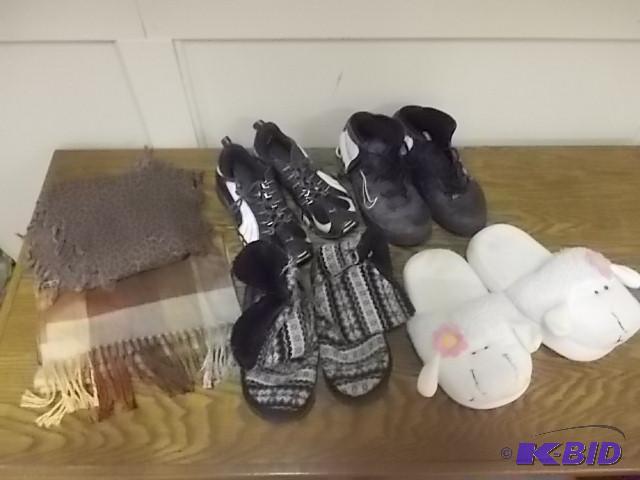 Lot Of Shoes, Slippers, Scarves...