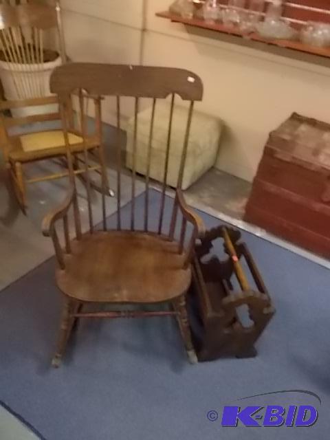 Wood Rocker &amp Magazine Rack...