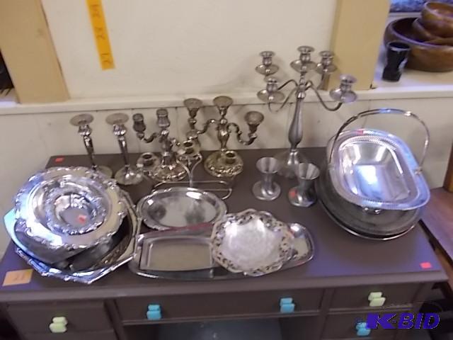 Large Lot Of Silverplate, Chrome, Other Servi...