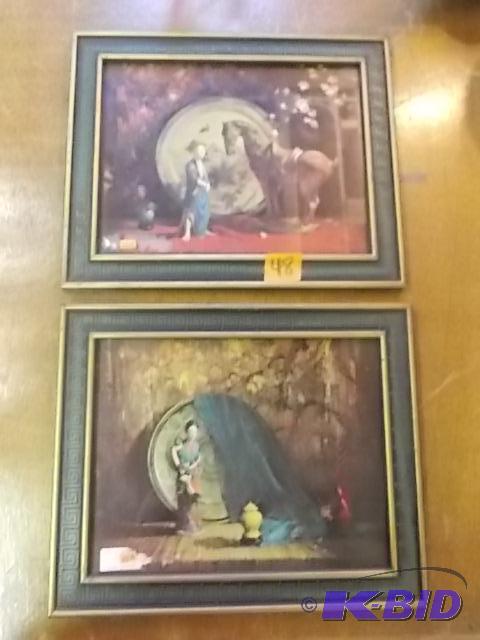 2-Asian Framed Art (17x14)...