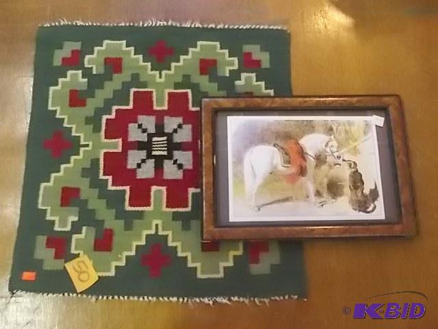 Horse Picture &amp Needlework Textile...