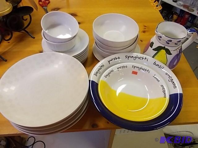 Assorted White Dishes &amp Spaghetti Bowls. ...
