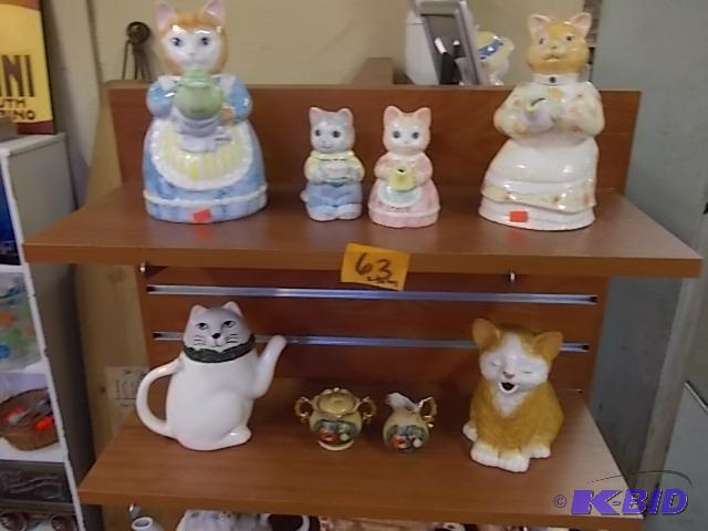 Contents On 2-Shelves Tea Pots, Cream &amp ...