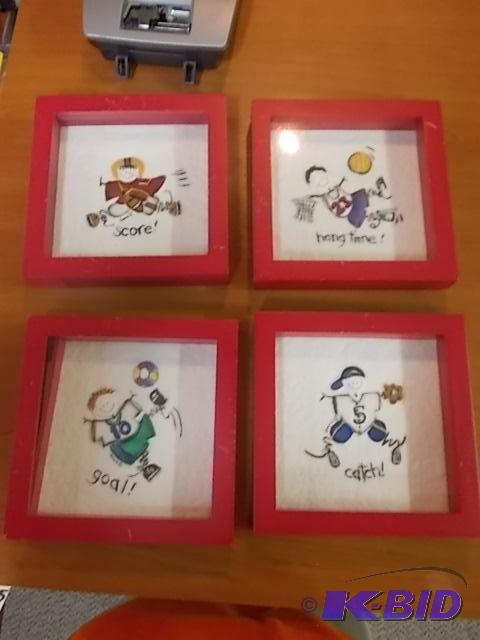 4-Red Frame Sports Theme Pictures...