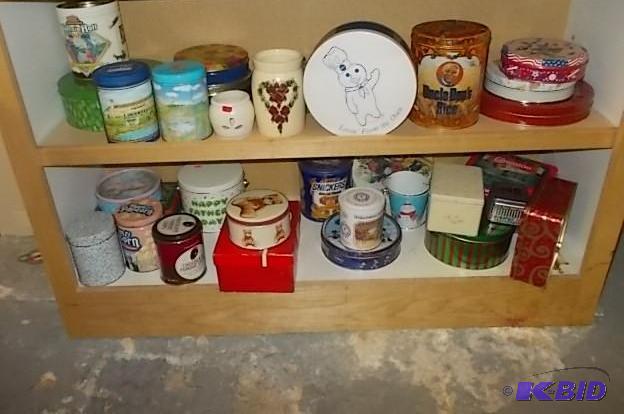 Contents On 2-Shelves Tins &amp Canisters Br...