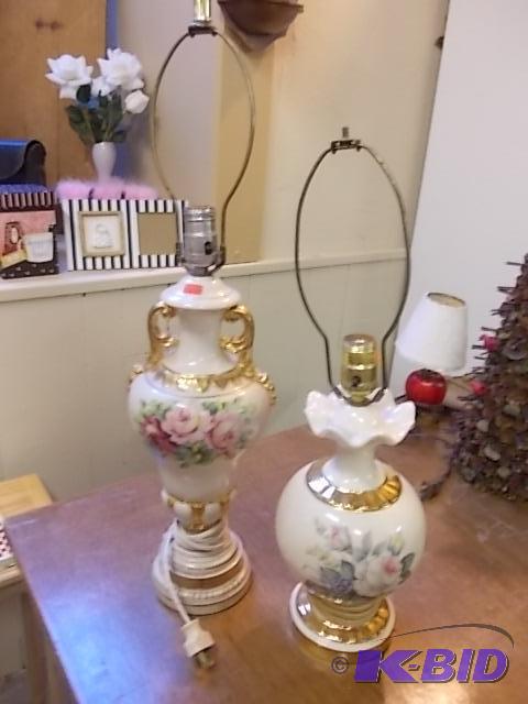 2-Ceramic Floral Lamps...