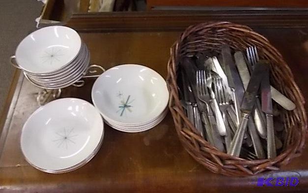 Basket Full Of Old Flatware,&nbsp Misc&nbsp...