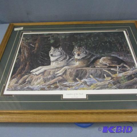 lot 42 image: Leaders of the Pack Wolf Framed Print